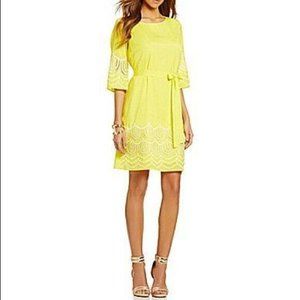 GIANNI BINI Sierra Sun Embroidered Yellow Dress